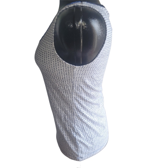 Banana Republic Luxe Touch White And Blue Patterned Tank Top M - Picture 4 of 6